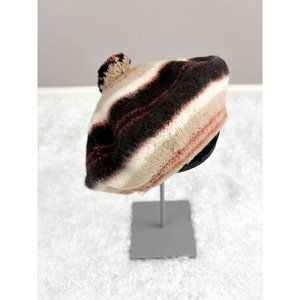 Bannockbane Wool Tam O'Shanter Pom Traditional Scottish Vintage Hat Brown Orange